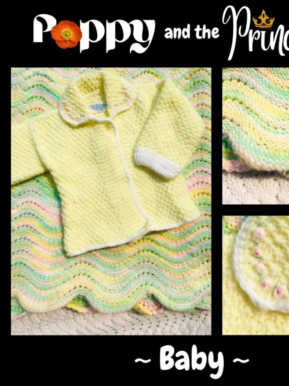 Vintage Hand-Knitted Baby Blanket & Sweater - Newborn Gift! By Poppy & Princess